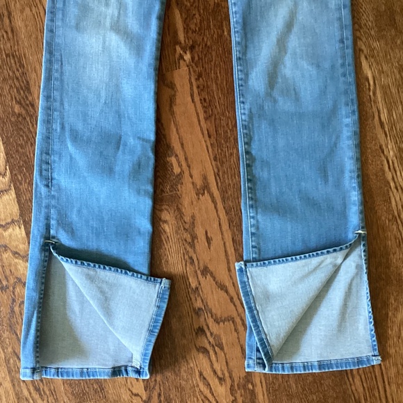 Frame Le Super High Mini Boot Split Hem Jeans Light Wash Color Danbury Sz 27 - Picture 9 of 15